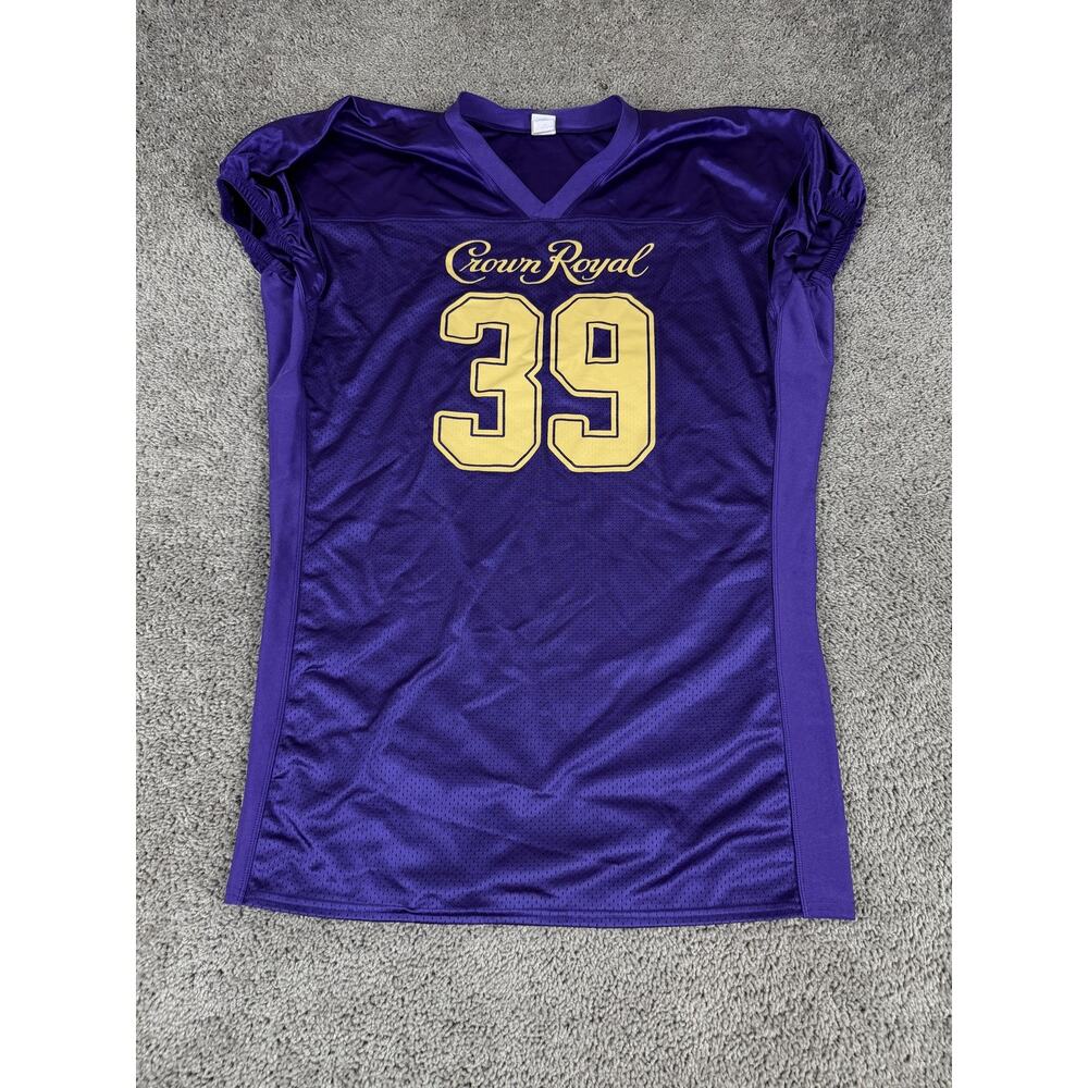 Crown Royal Shirt Mens 2XL Purple Football Jersey 39 Mesh Promo Advertising